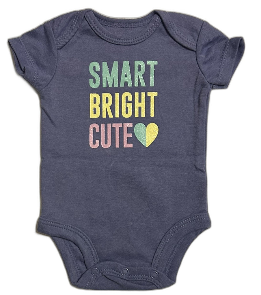 Carters Smart Bright Cute Bodysuit PURPLE Newborn