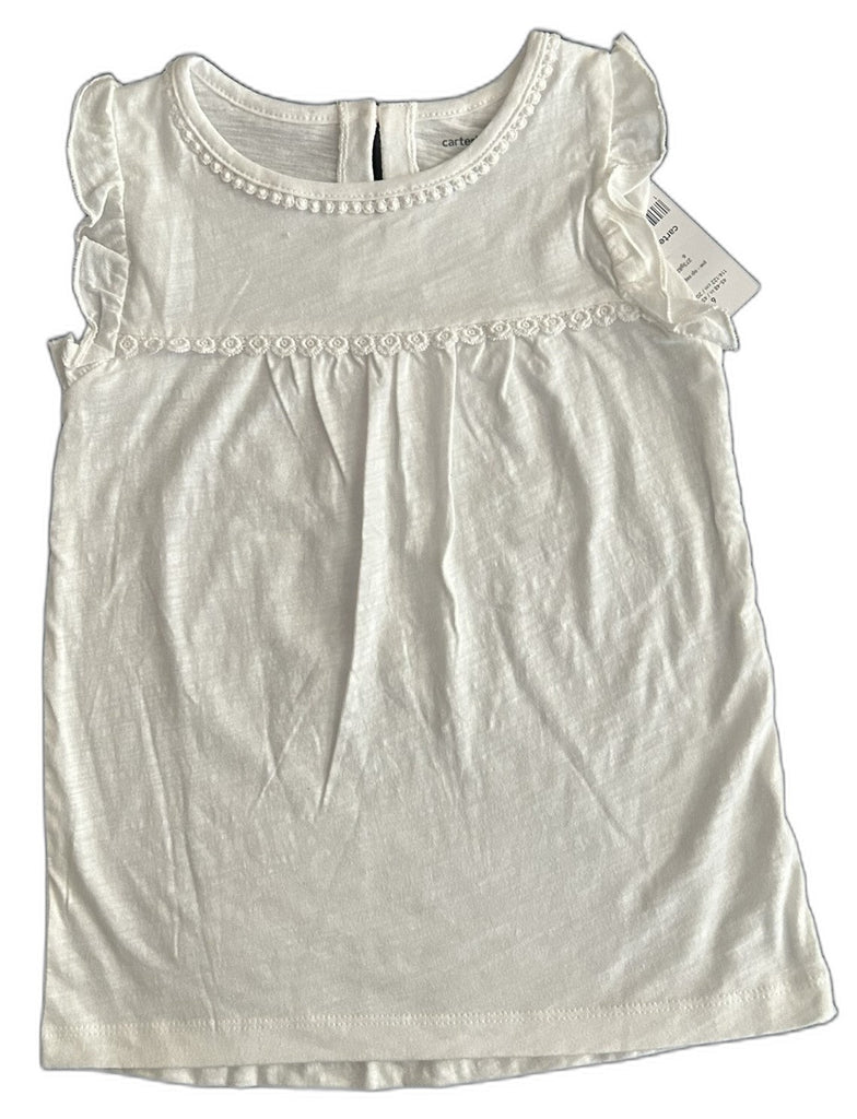 Carters Flutter Cotton Shirt, Toddler White 5,6