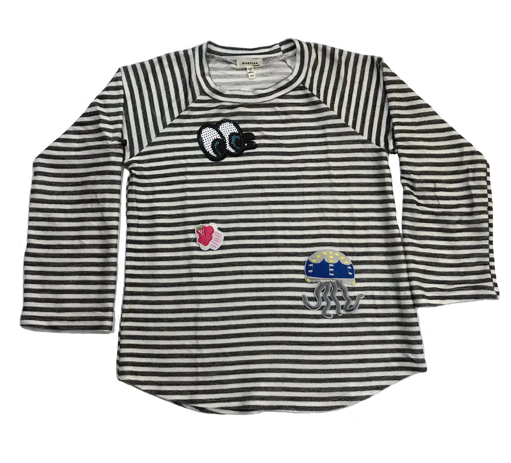 Monteau Stripe 34-Sleeve Top