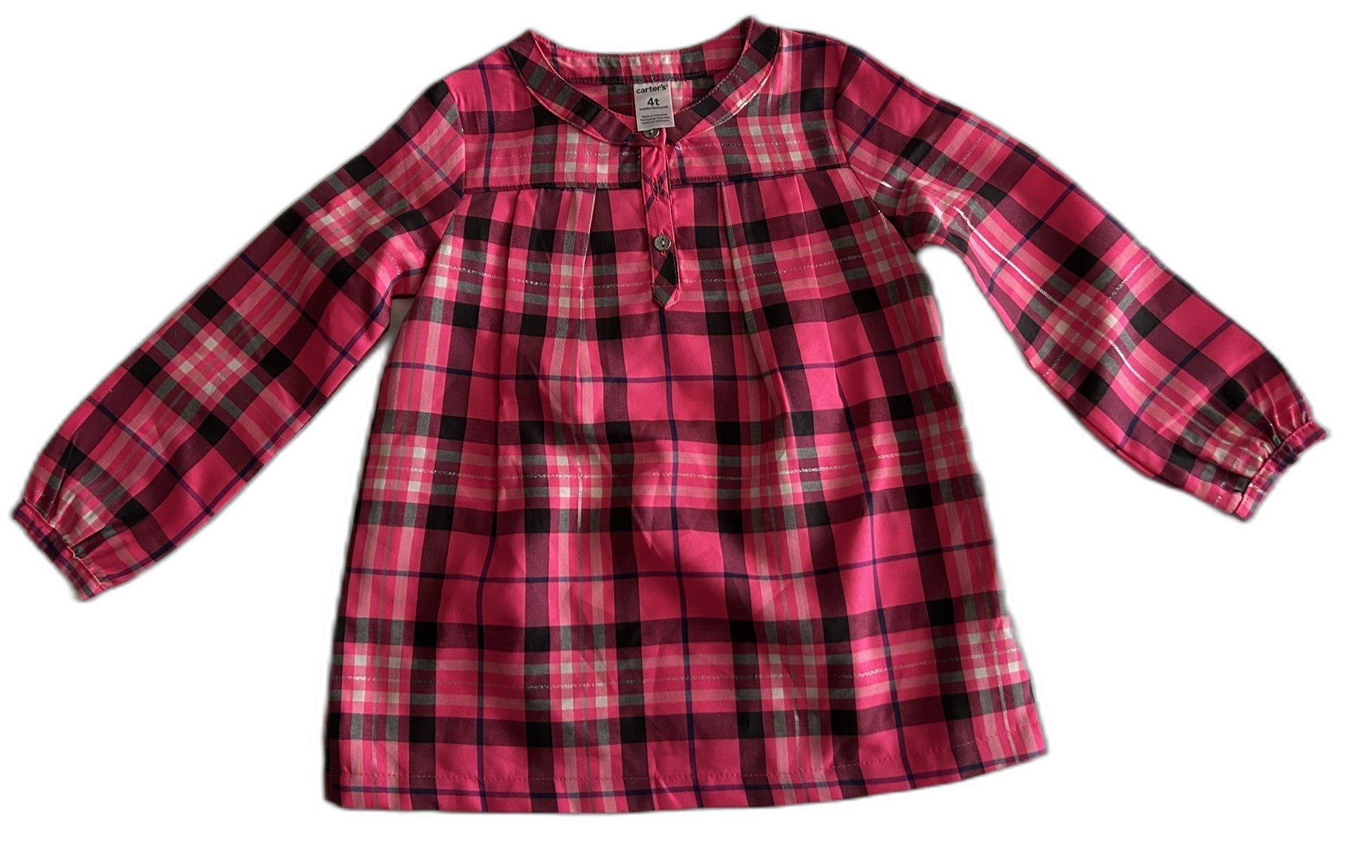 Carters Poplin Shirt, Toddler Girls Pink Multi 4T
