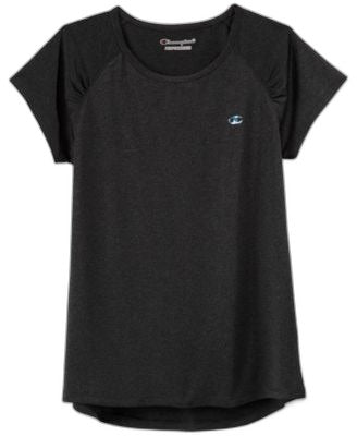 Champion Girls High-Low-Hem T-Shirt Black Heather S
