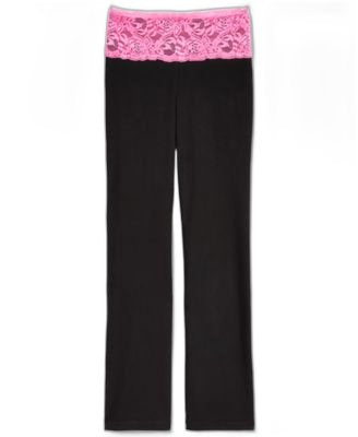 Ideology Girls Lace Yoga Leggings Pink Hustle