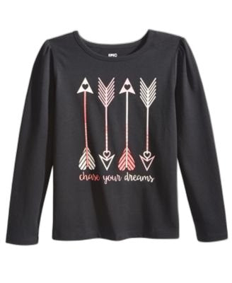 Epic Threads Little Girls Graphic-Print Lo Deep Black 4T