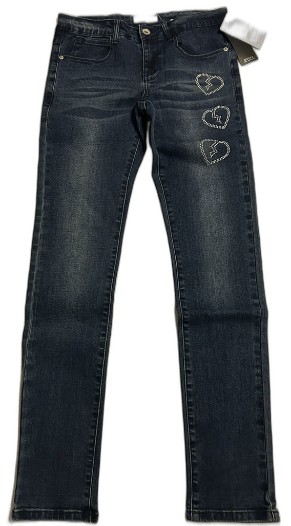 GUESS Embellished Heart Skinny Jeans Blue 14
