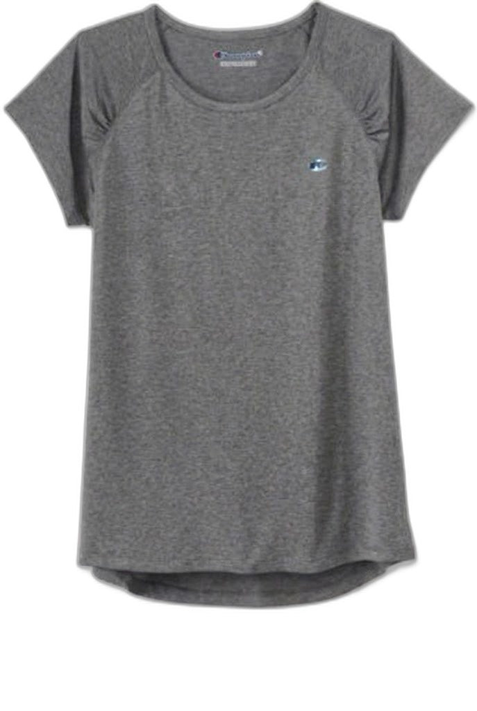 Champion Girls High-Low-Hem T-Shirt Granite Heather M