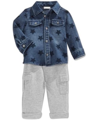 First Impressions Baby Boys 2-Pc. Star-Print De Heather Sterling 18 months