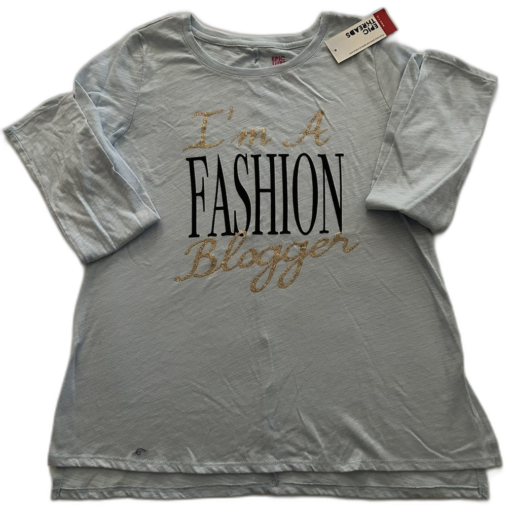 Epic Threads Graphic-Print T-Shirt, Big Girl Dusty Blue XL
