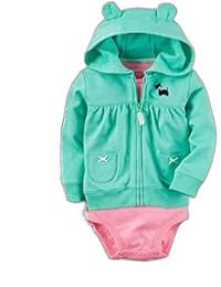 Carters Baby Girls 3-Pc. Hooded , green, pink, multi 18 months