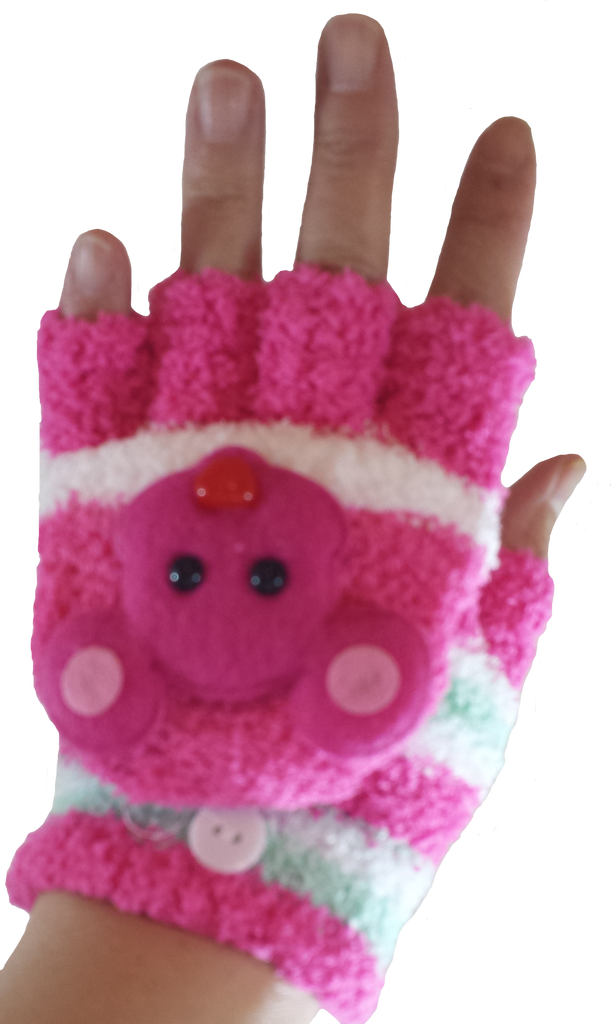 Boys' and Girls' fall & Winter Solid Knitted Half Finger Mittens ,Typing & Riding Gloves