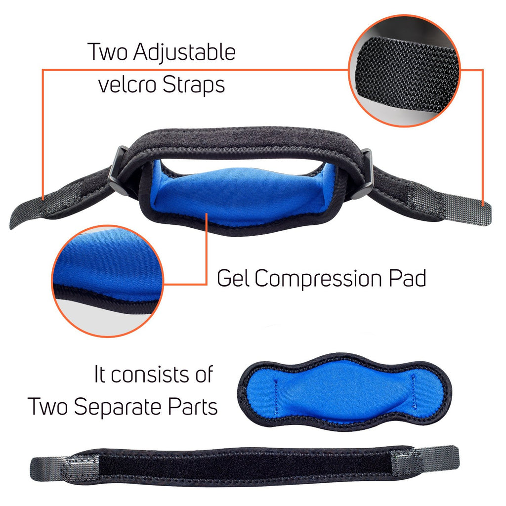 Tennis golf Elbow Brace,  Strap with Compression Pad - bonus Drawstring Carrying Bag